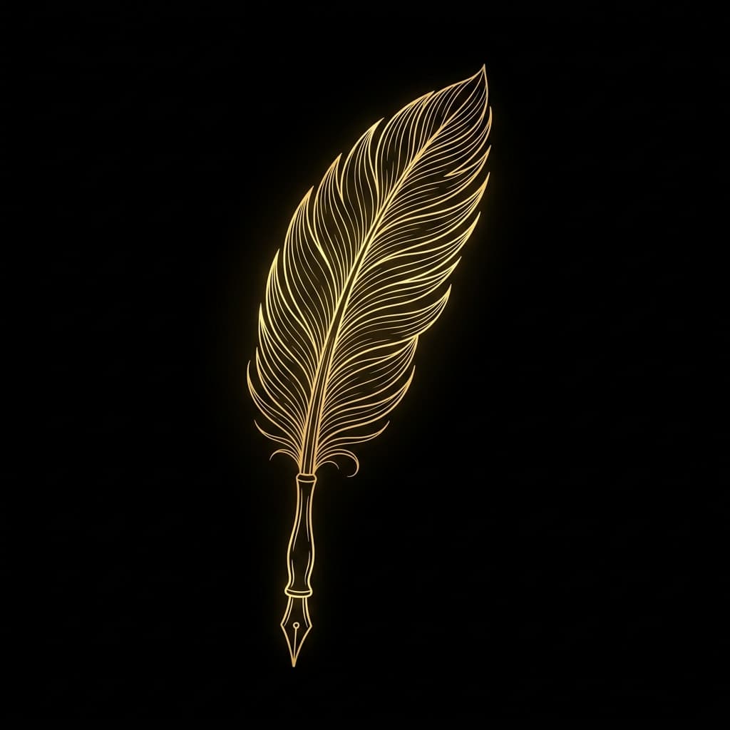 Golden Quill Pen Decoration